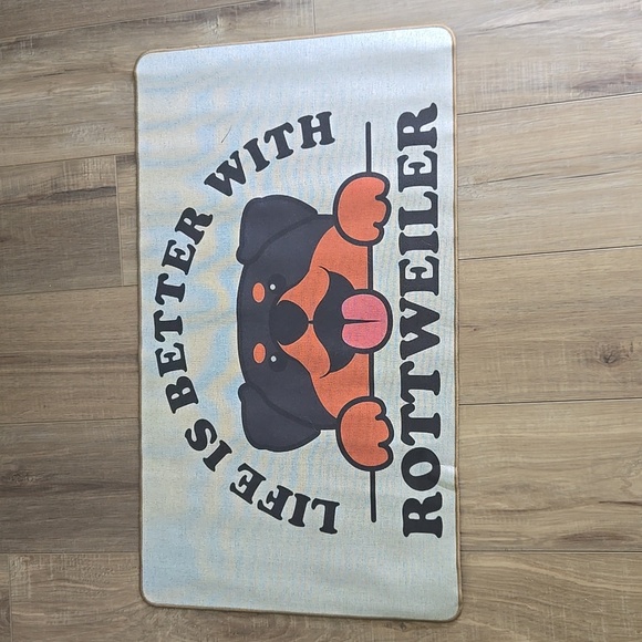 Rottweiler Dog Mat - Black and Orange - Picture 4 of 7